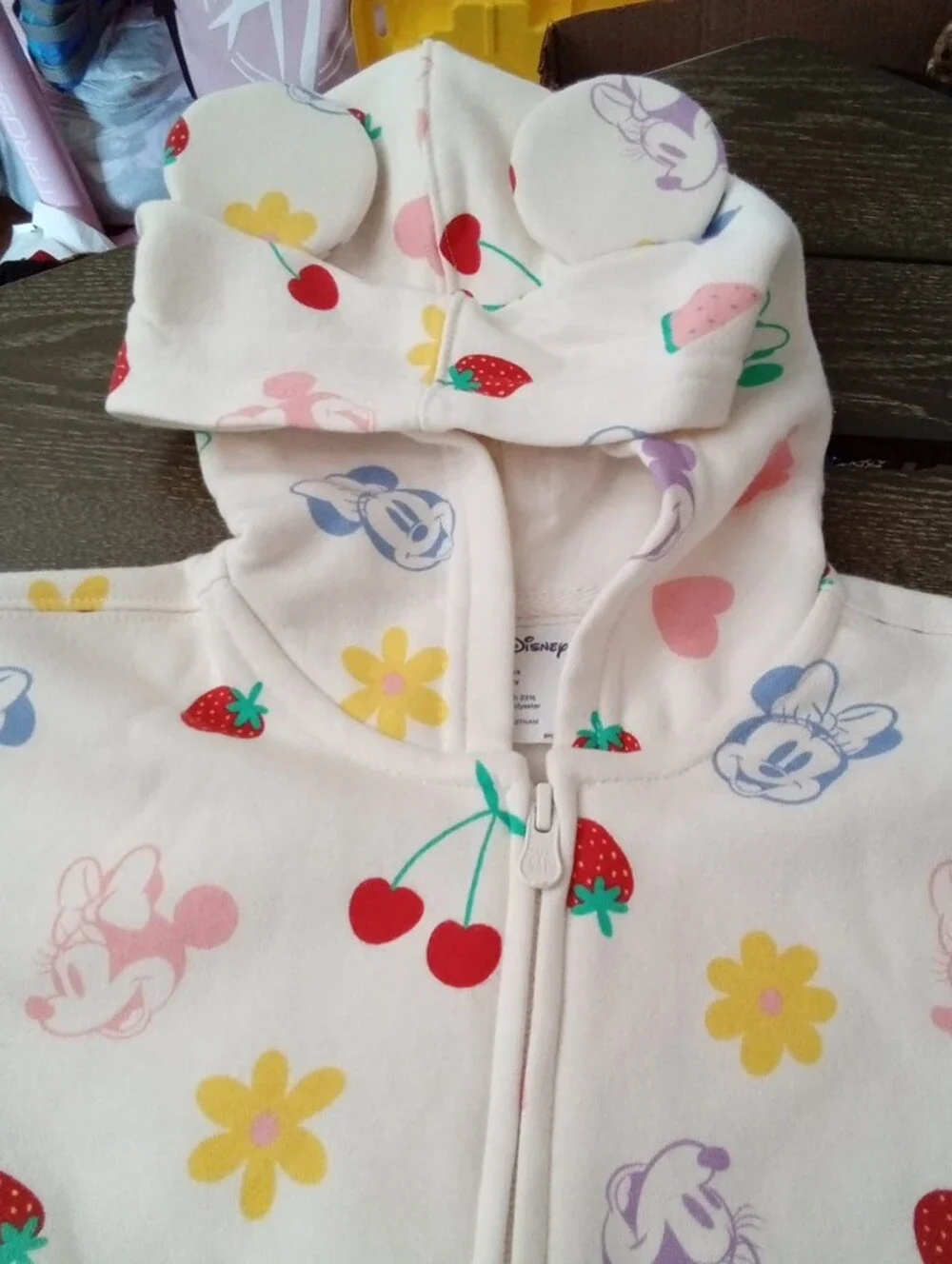 Baby Gap Disney Minnie Mouse Girls Fleece Zip Hoodie Size 4 Years NWT